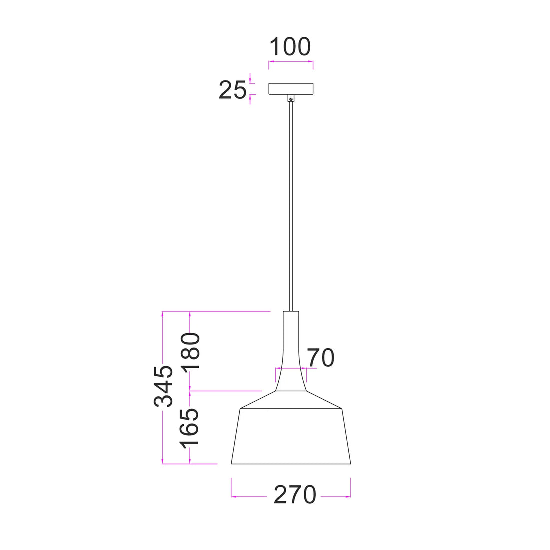 Oxido Interior Angled Dome Pendant Light with Travertine Highlight Rustic Brown OD270mm