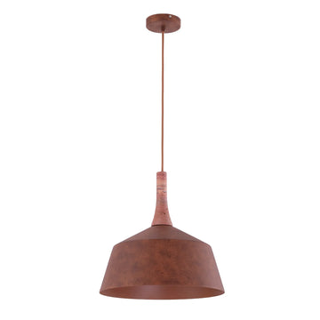 Oxido Interior Angled Dome Pendant Light Rustic Brown with Travertine Highlight OD400mm
