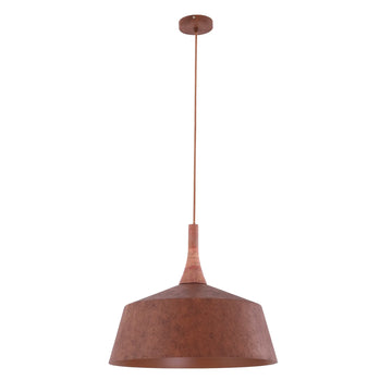 Oxido Interior Angled Dome Pendant Light with Travertine Highlight Rustic Brown OD550mm