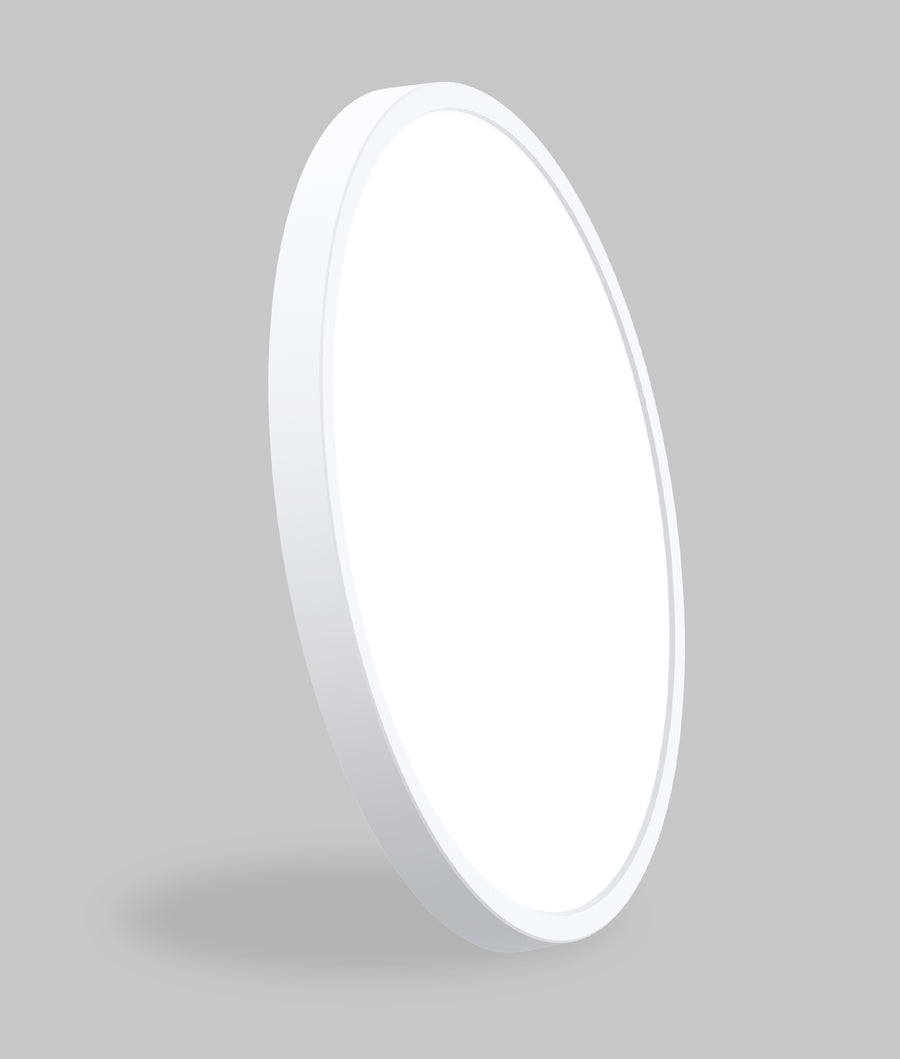 Oystri LED Slim Tri-CCT Dimmable Oyster Light IP54 IK03 White D400mm