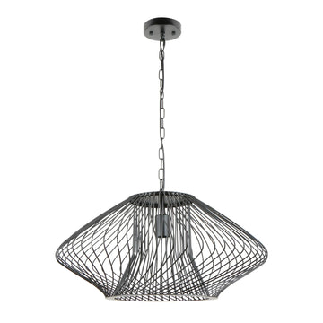 Parrilla Interior Oval Cage Iron Pendant Light OD600mm Matte Black