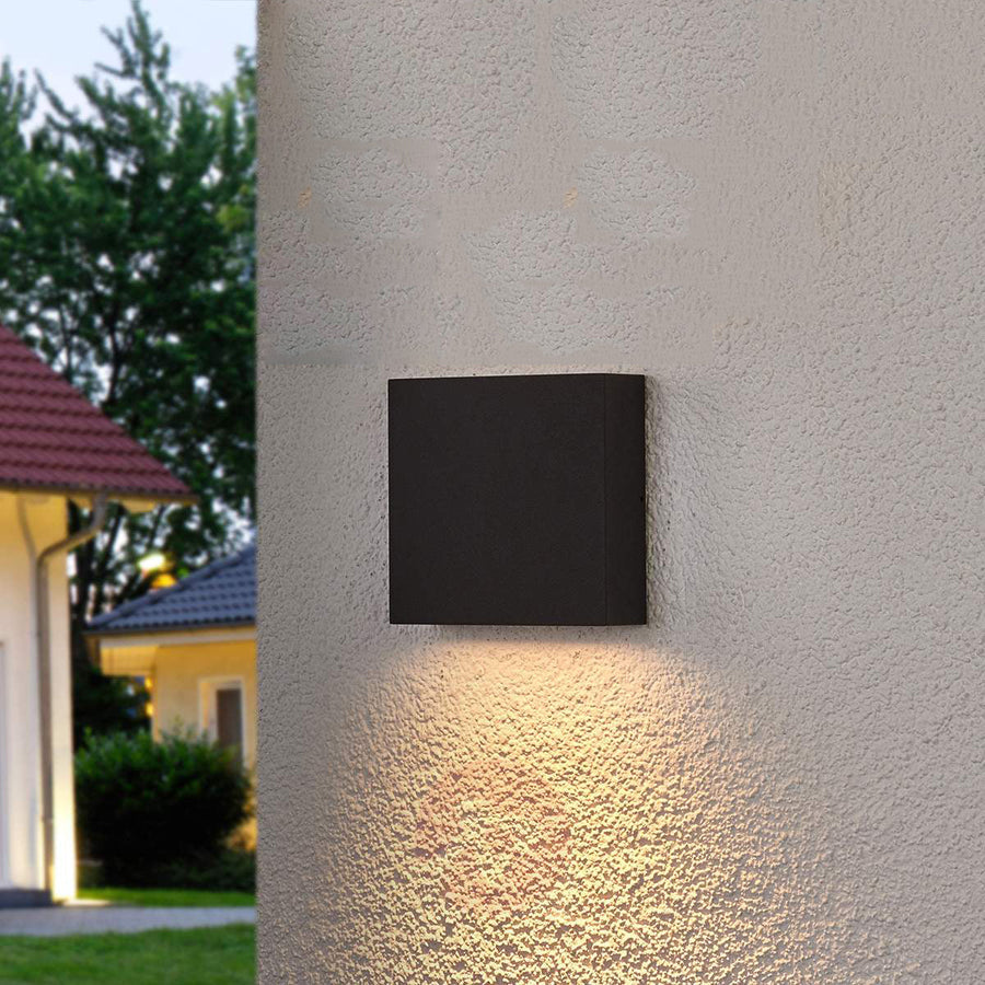Pdl LED Exterior Wall Square Pillar 1-Way Down Light IP65 Black