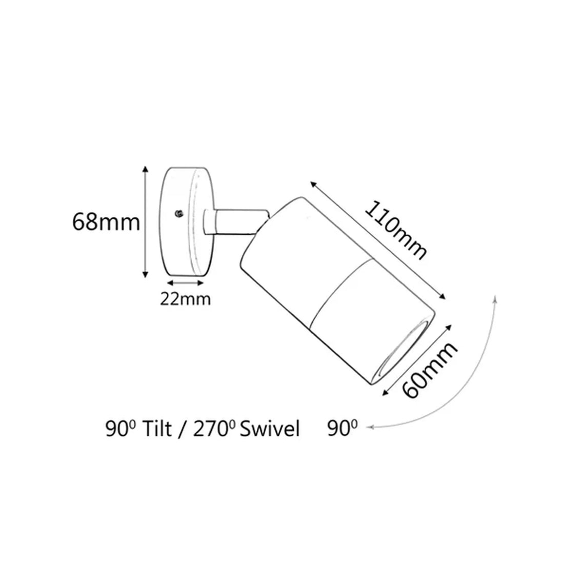 GU10 Exterior Wall Pillar Spot Light Solid Patina Brass IP65