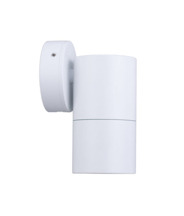 GU10 Exterior Wall Pillar Single Fixed Spot Light (White Aluminium) IP65