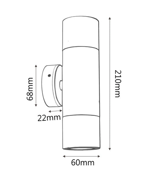Exterior Pillar Up/Down Wall Light Aged Brass