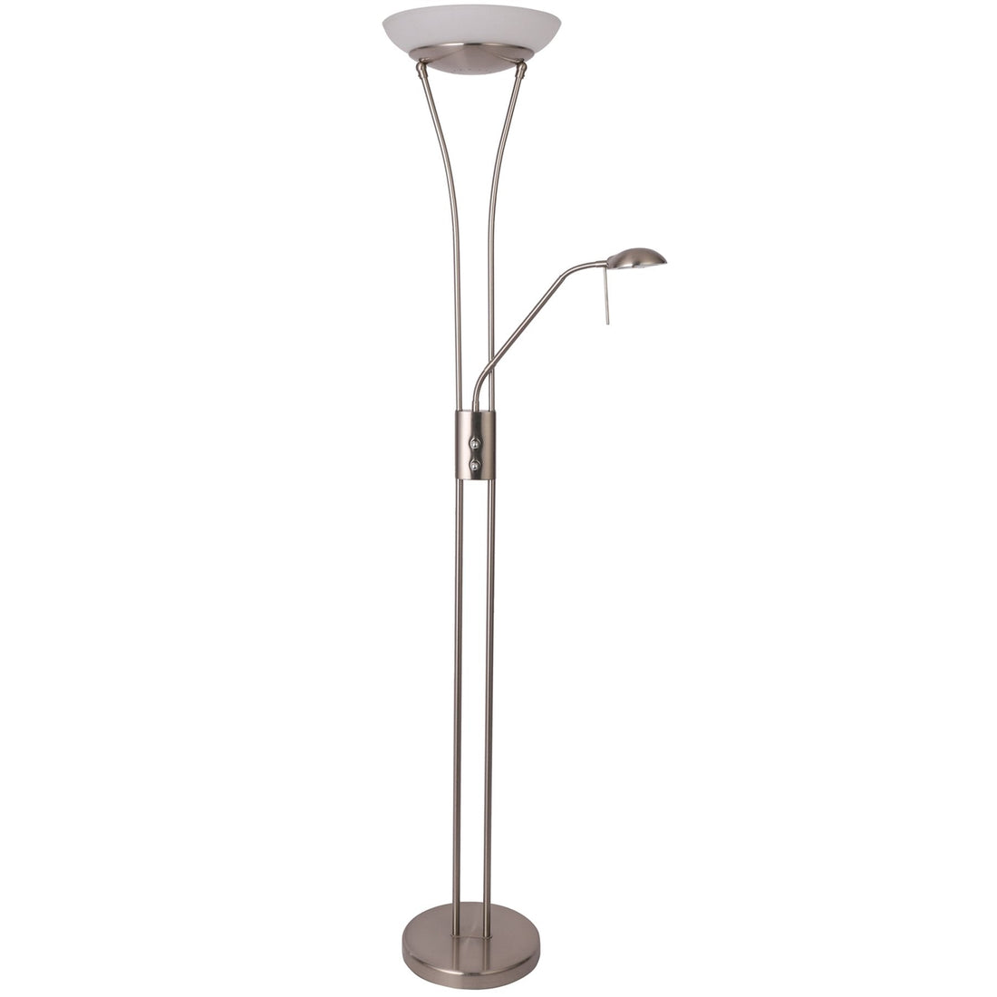 Reed LED Mother & Child Floor Lamp - Black/Antique Brass/Satin Chrome