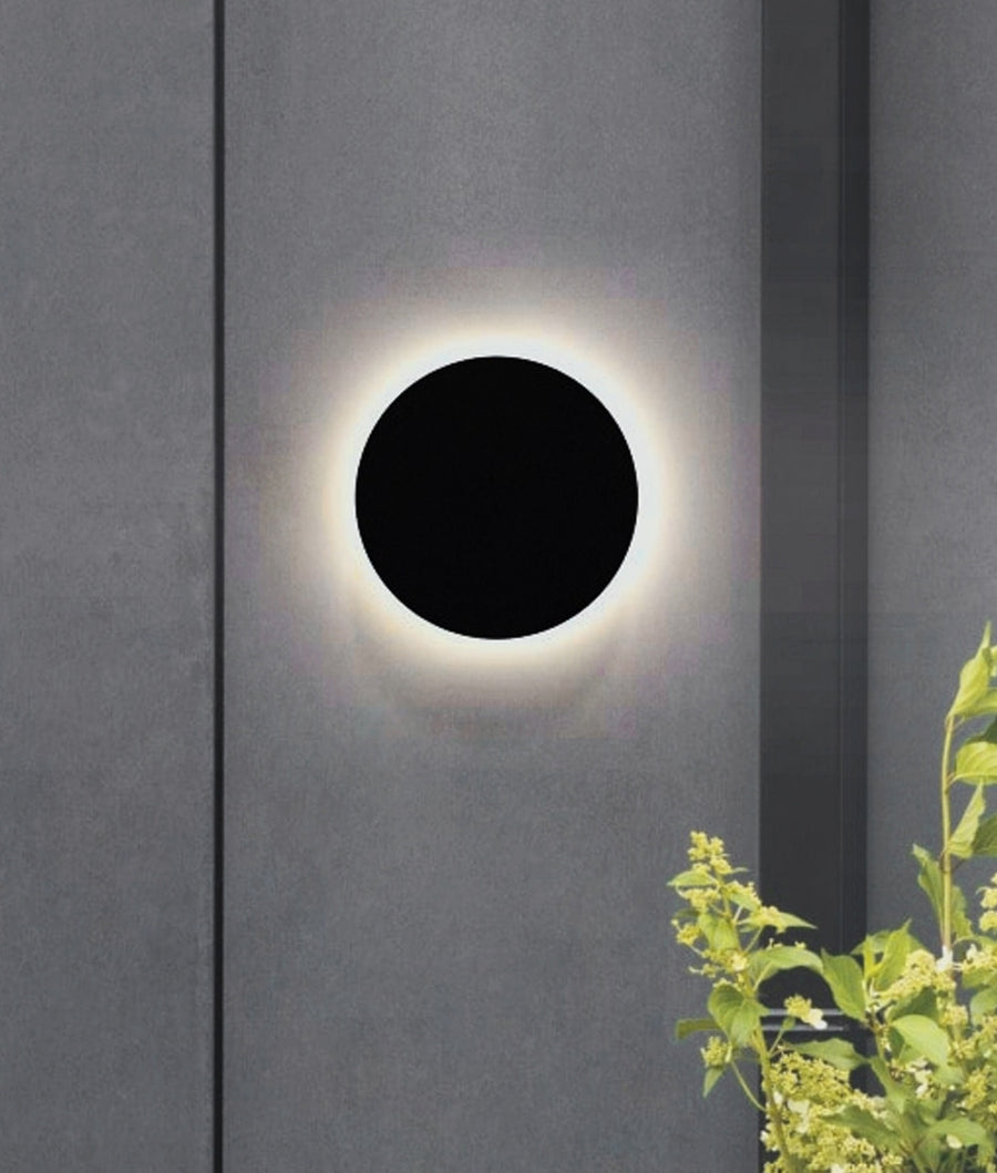 Shadowtri Exterior LED Tri-CCT Round Backlit Wall Light IP65 & IK08 Black