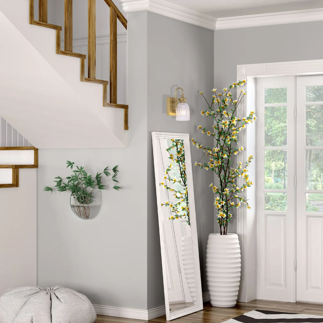 Sino Interior Ellipse Single Wall Light Brass and Clear Glass Shade