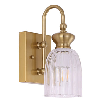 Sino Interior Ellipse Single Wall Light Brass and Clear Glass Shade