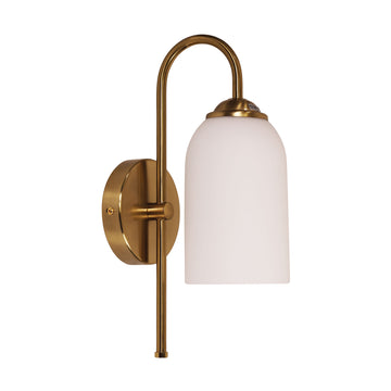 Arlington Opal Matt Glass Wall Light Satin Brass