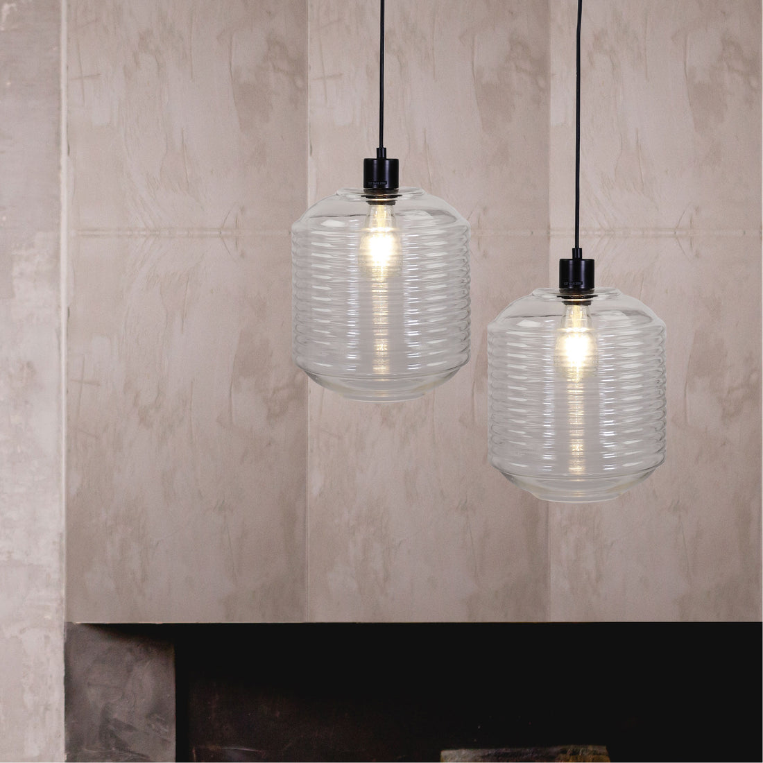 Marconi Single Pendant Light Clear Glass 25cm
