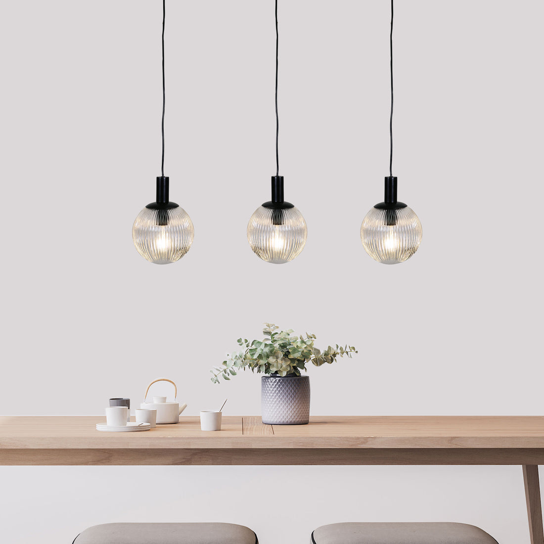 Legarno Trilight 3 Light Pendant Light Clear Glass