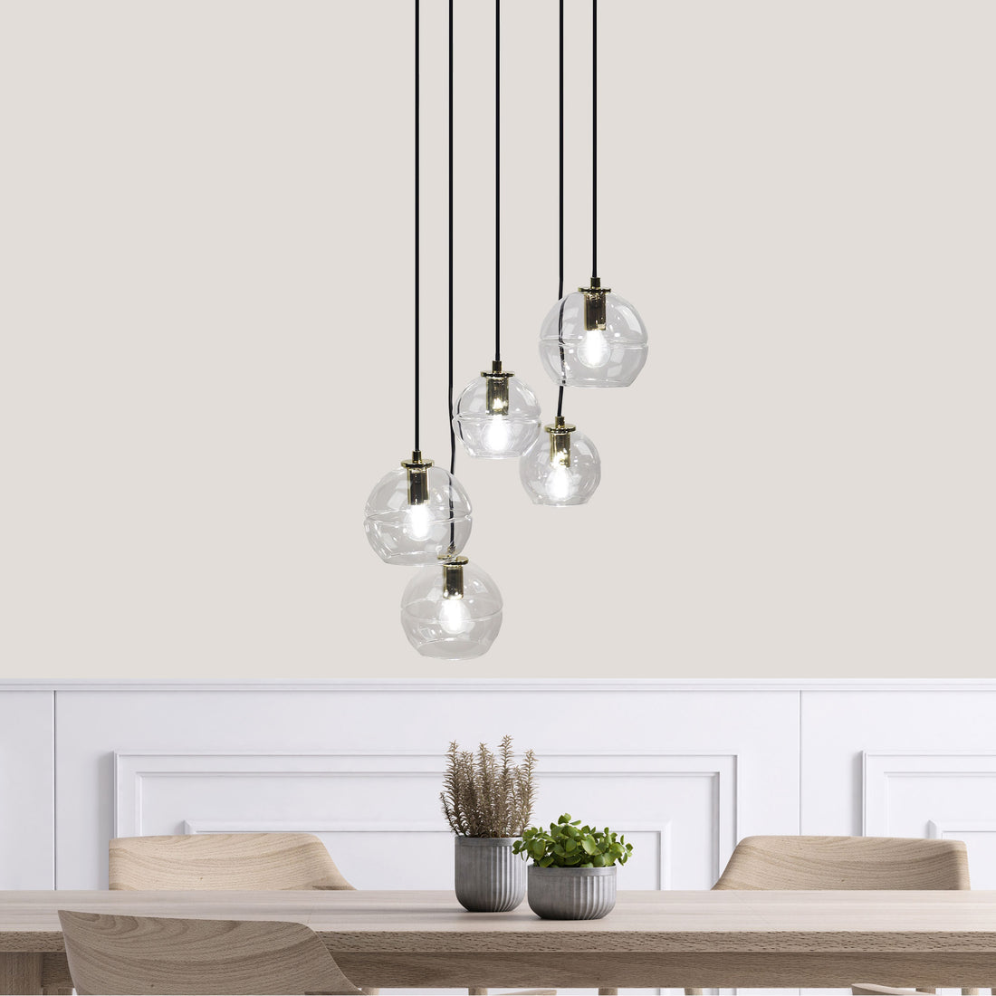 Reno Pendant Light Clear Glass 5lt