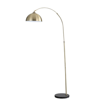 Marmo Arc Floor Lamp with Marble Base Antique Brass