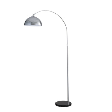 Marmo Arc Floor Lamp with Marble Base Chrome