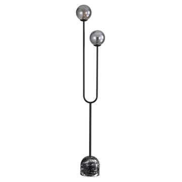 Tropez Decorative Floor Lamp with Smoke Glass Spheres Black