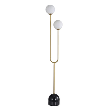 Tropez Decorative Floor Lamp with Opal Matt Glass Spheres Satin Brass