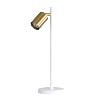 Ponte Desk Table Lamp White And Satin Brass