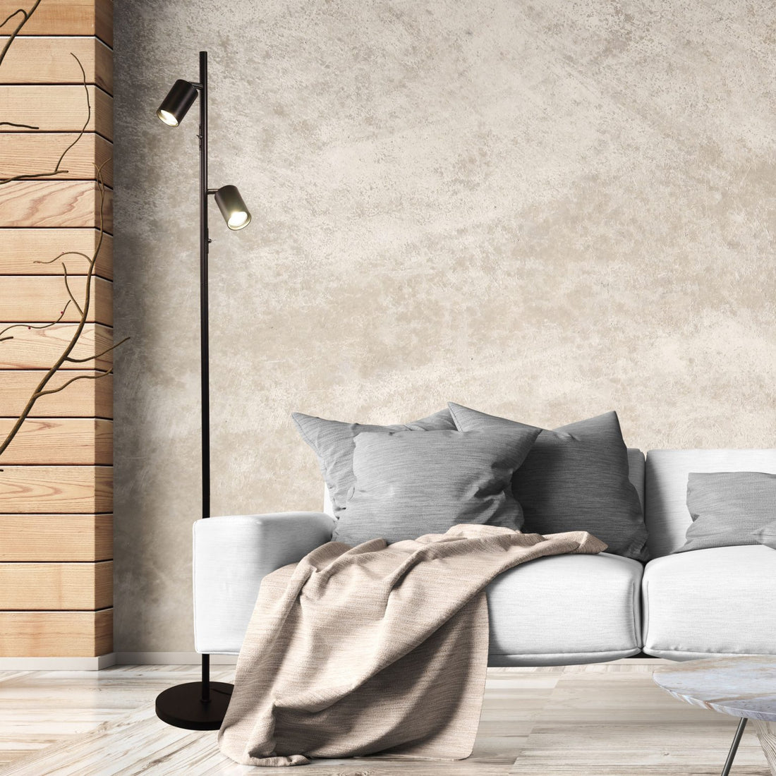 Ponte Adjustable Twin Floor Lamp Black