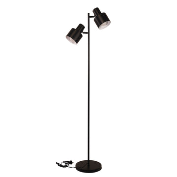 Ari Twin Mid-Century Floor Lamp-Black