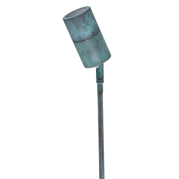 MR16 Single Adjustable Head Garden Spike Lights IP65 Green Patina Brass