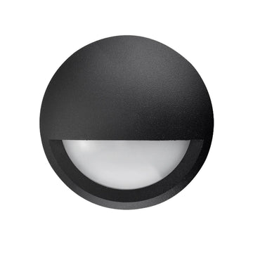 Exterior LED Eyelid Step Light Surface Mounted IP65 Matte Black 220V AC