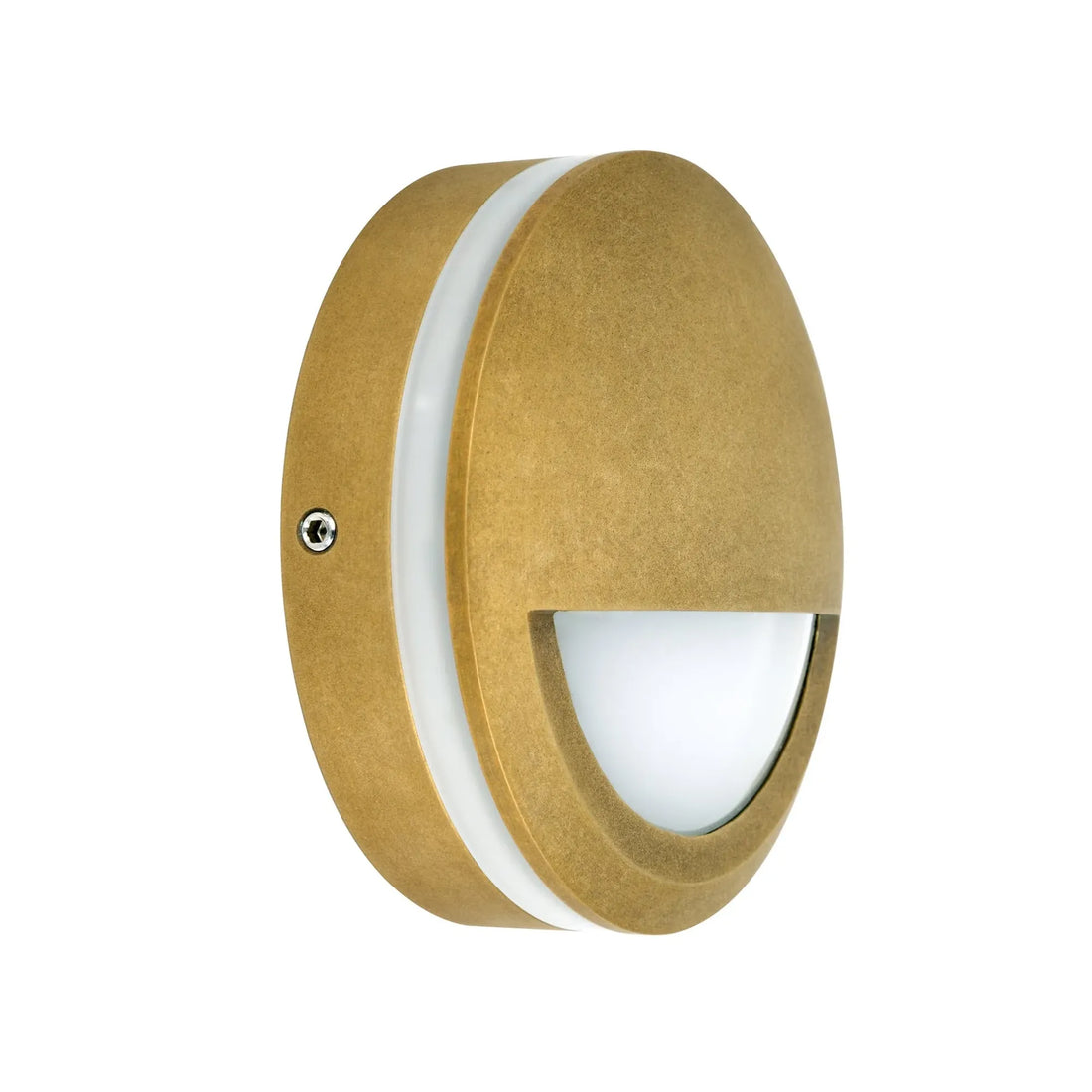 Exterior LED Step Wall Light IP65 Antique Brass 240V Eyelid