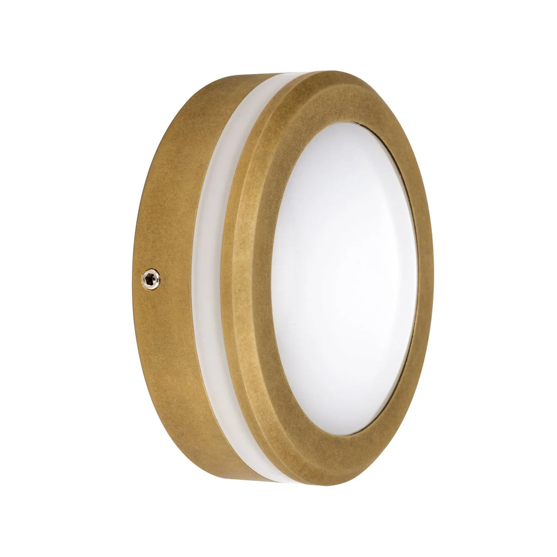 Exterior LED Step Wall Light IP65 Antique Brass 12V Round