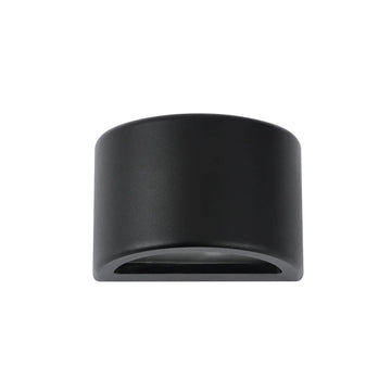 Exterior 12V Curved Surface Mounted Step Wall Light IP65 Matte Black Large