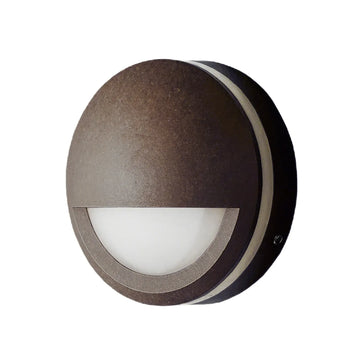 Exterior LED 12V Eyelid Step Wall Light IP65 Aged Brass