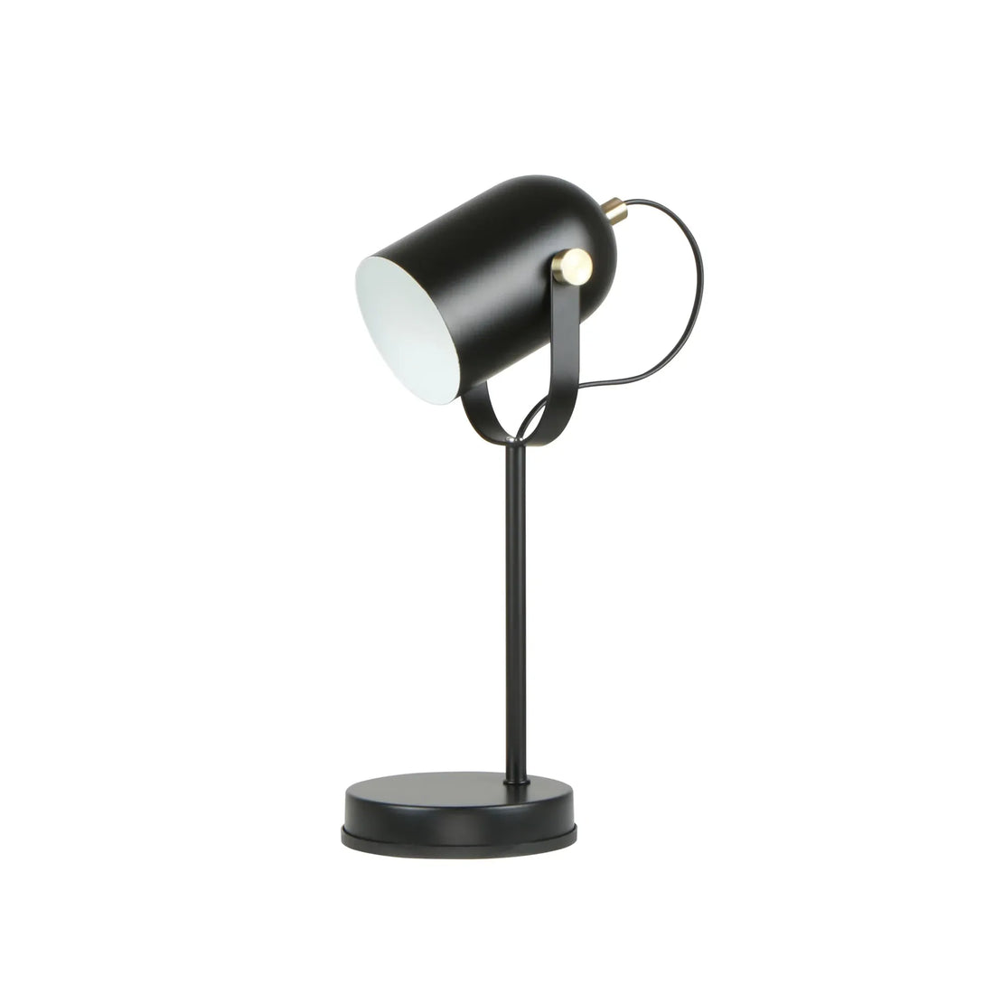 Tazza Ellipse Shade Table Lamp with Antique Brass Highlight Matte Black