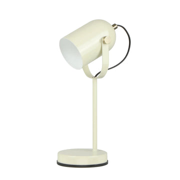 Tazza Ellipse Shade Table Lamp with Antique Brass Highlight Glossy Cream