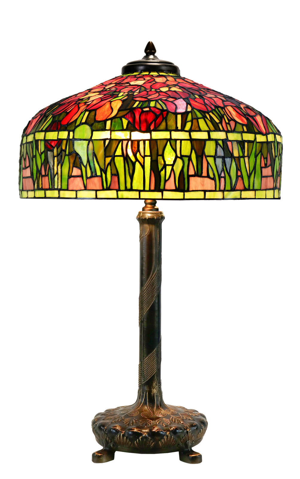 Reproduction Tulip Table Lamp With Metal Base
