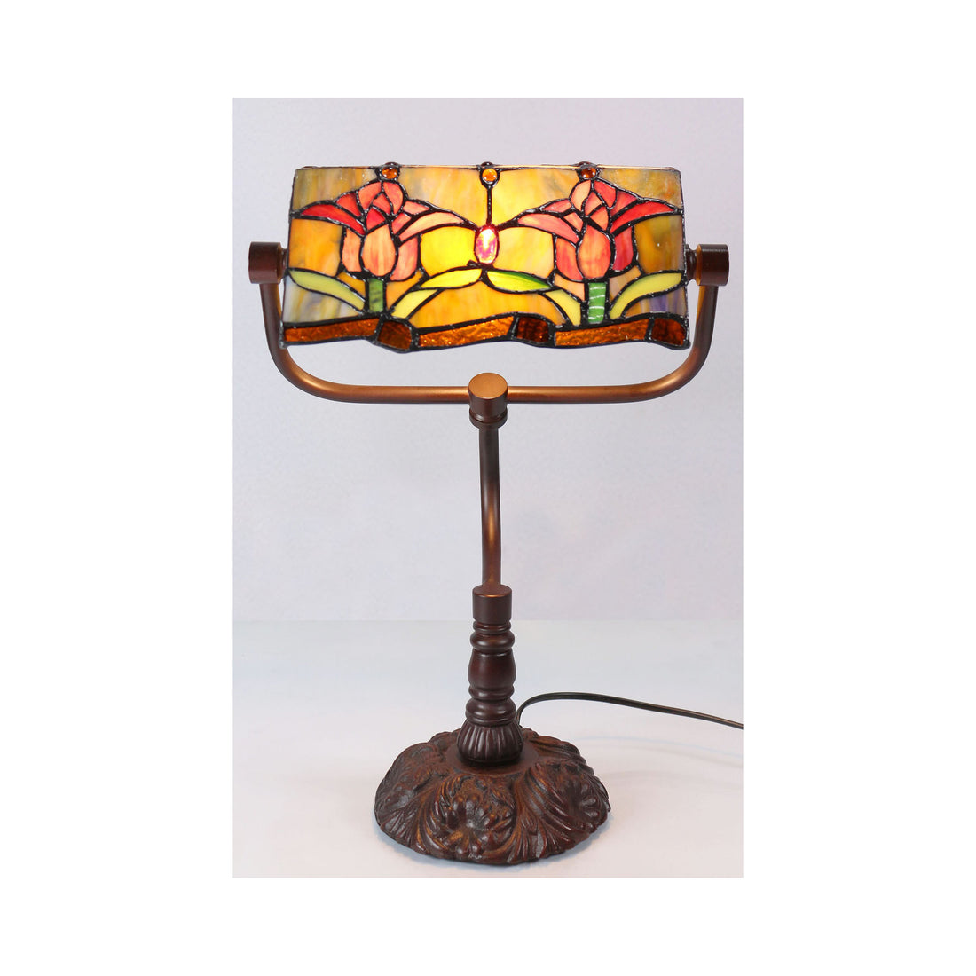 Tulip Bankers Tiffany Table Lamp
