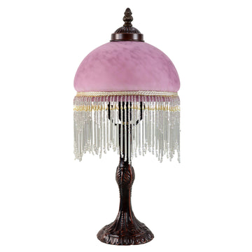 Beaded Victorian Table Lamp Purple