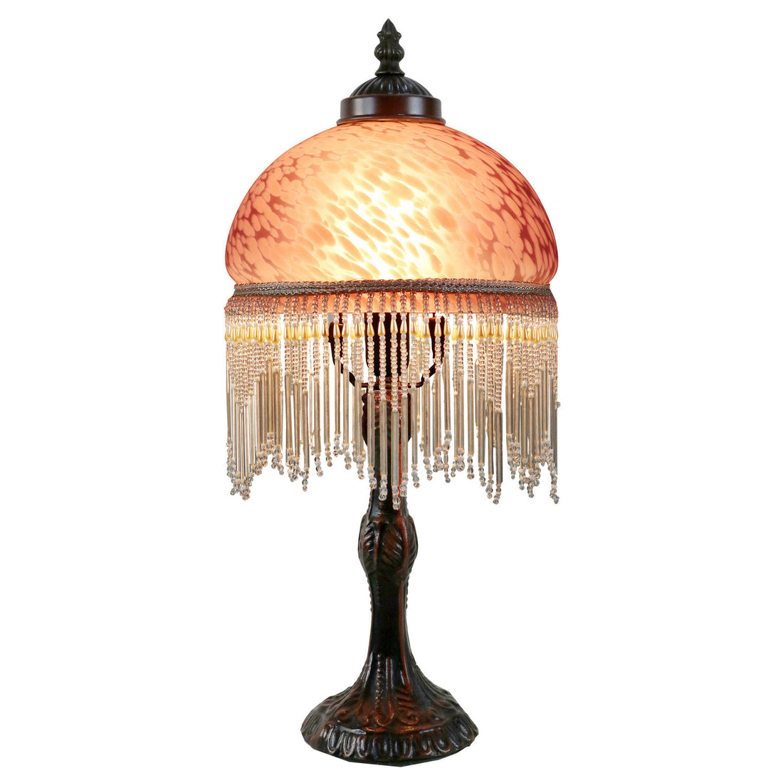 Beaded Victorian Table Lamp Purple