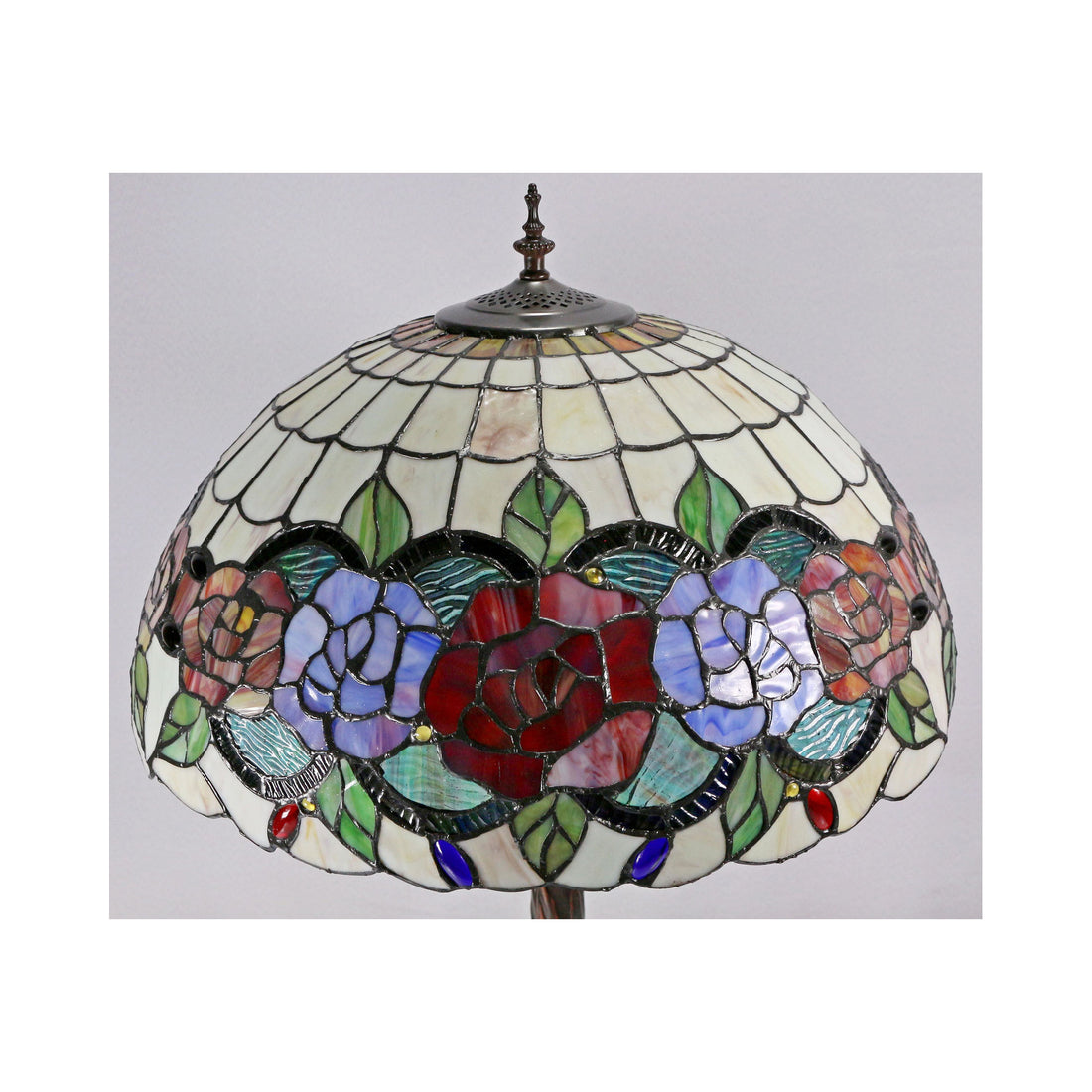 Red Rose Tiffany Floor Lamp