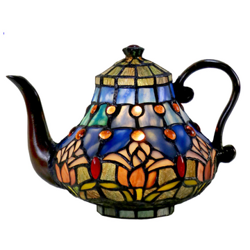 Mauve Tulip Teapot Table Lamp