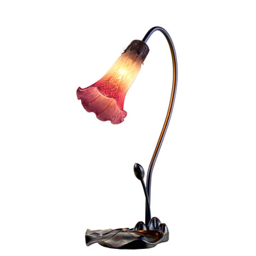 Single Lily Table Lamp White Magenta