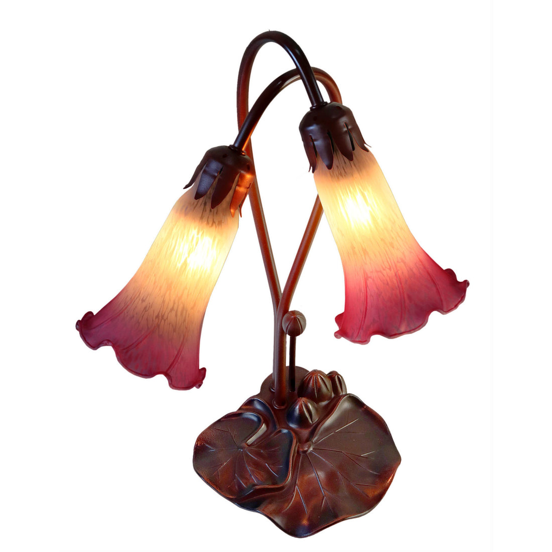 Twin Lily Table Lamp White Magenta