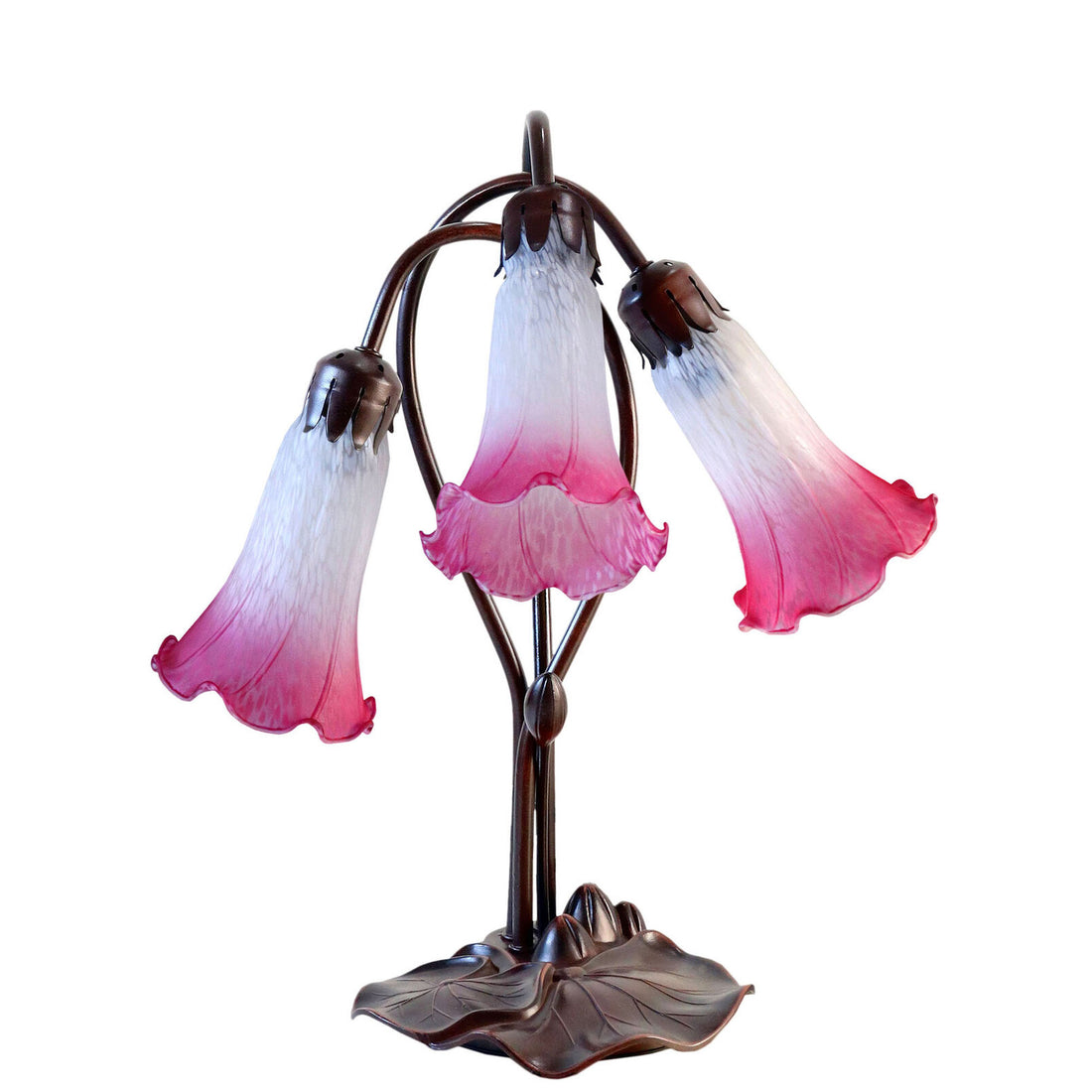 Triple Lily Table Lamp White Magenta