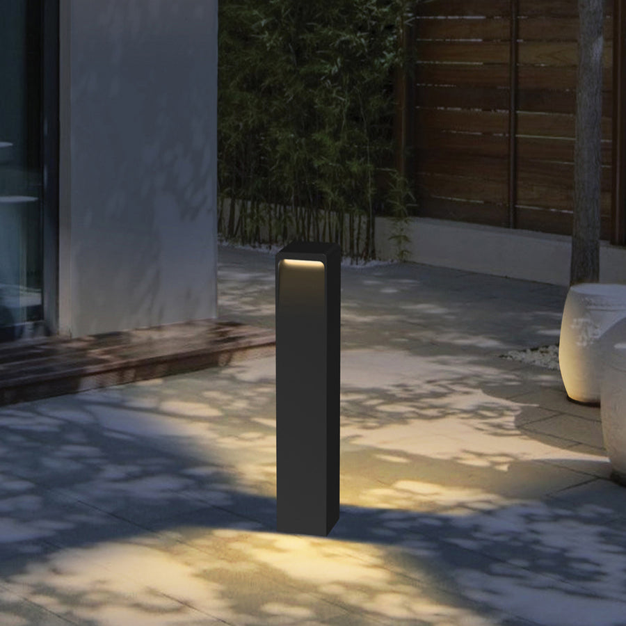Toren LED Tri-CCT Surface Mounted Dark Grey Bollard Light IP65 Black