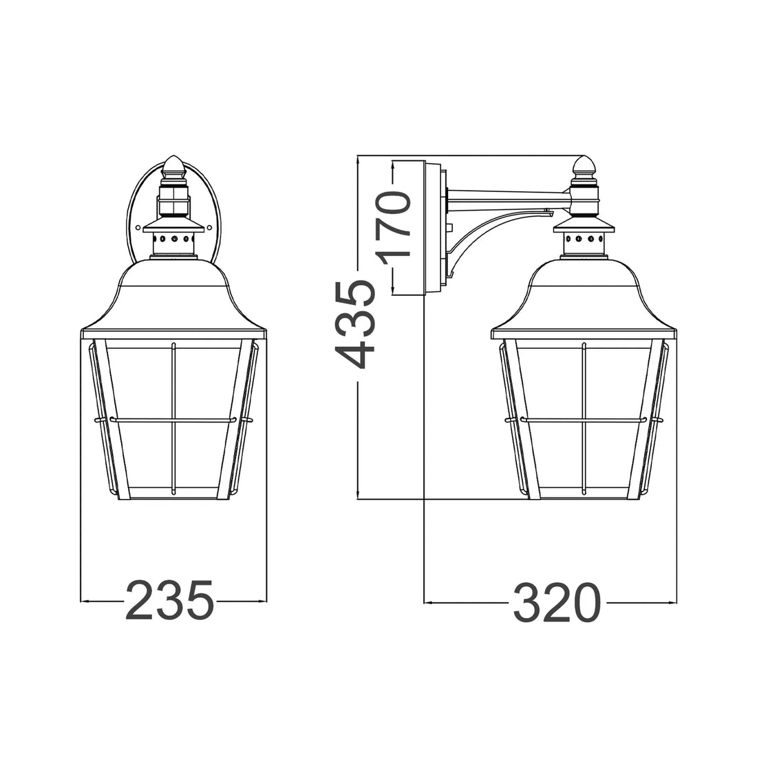 Trenero Exterior Surface Mounted Coach Wall Light IP44 Matte White