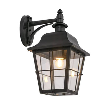 Trenero Exterior Surface Mounted Coach Wall Light IP44 Matte Black