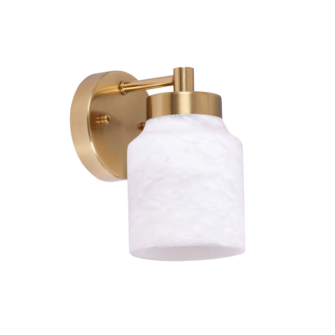 Tufo Interior Wall Light White Jar Alabaster with Brass Highlight