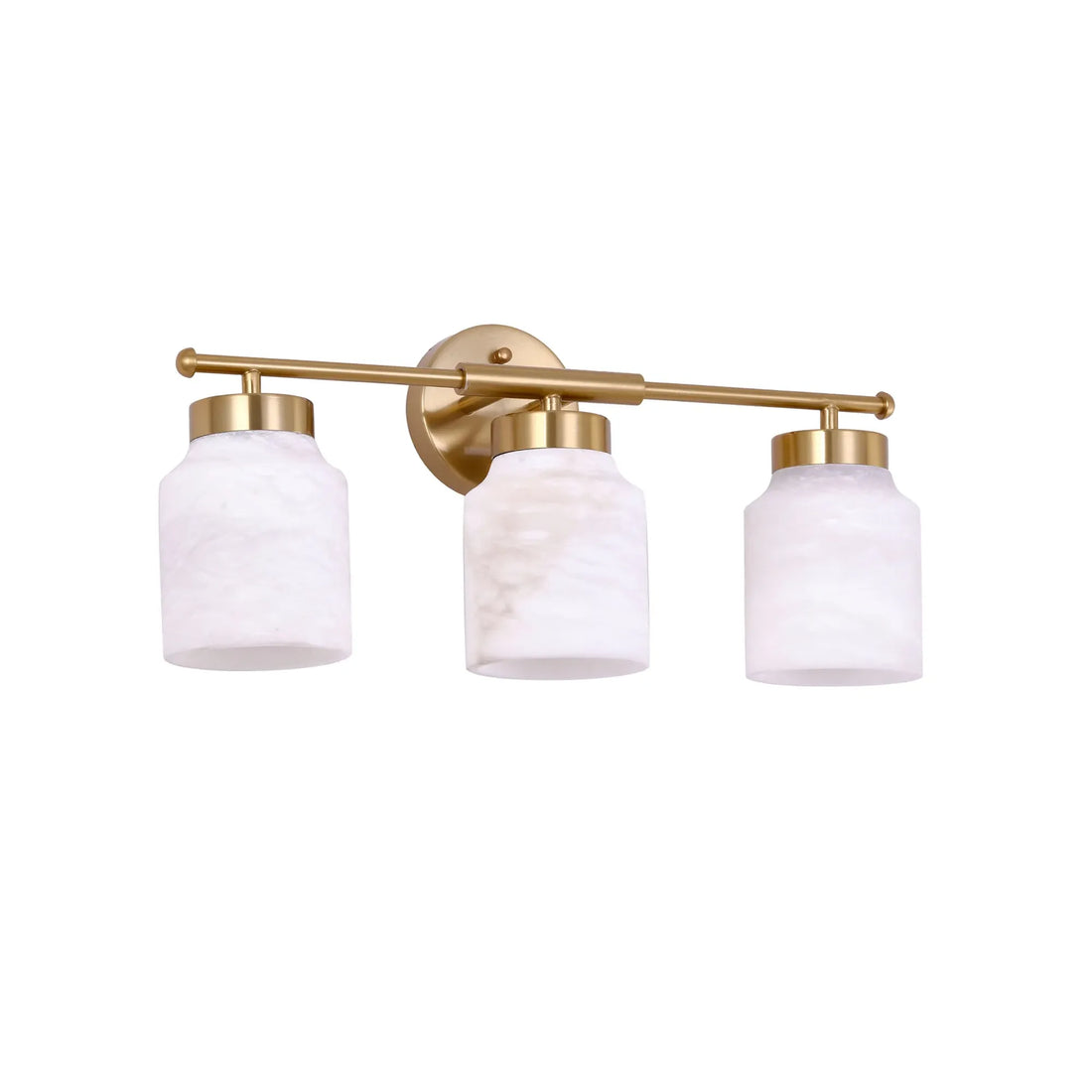 Tufo Interior Wall Light White Jar Alabaster with Brass Highlight