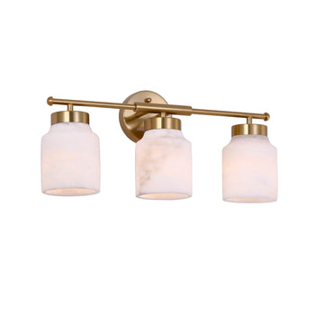 Tufo Interior Wall Light White Jar Alabaster with Brass Highlight