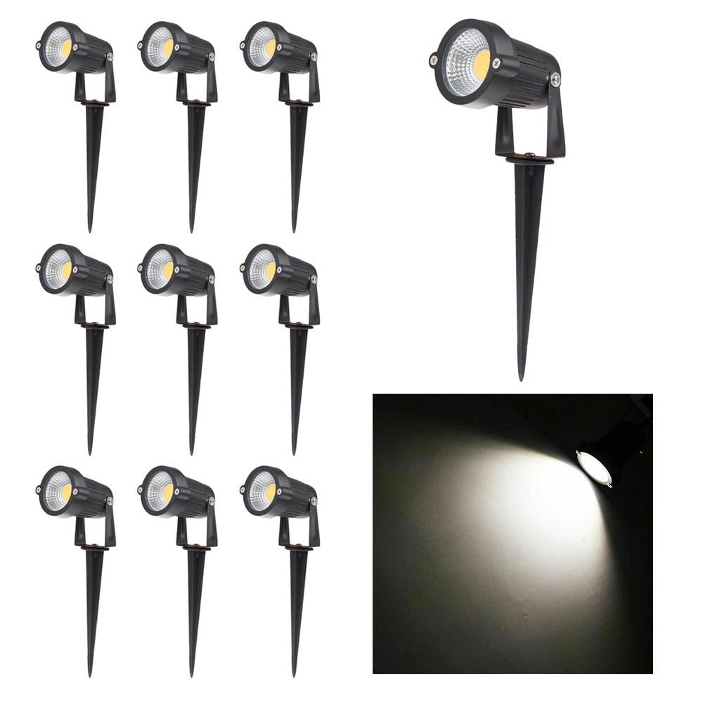 10pcs 12v LED Waterproof Outdoor Garden Spotlights Landscape Light Flood Lights Cool White