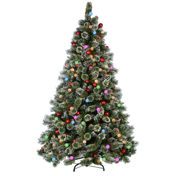 Swishmas Snowy Bristle 2.7m Multicolour Pre-Lit Christmas Tree With 2870 Tips