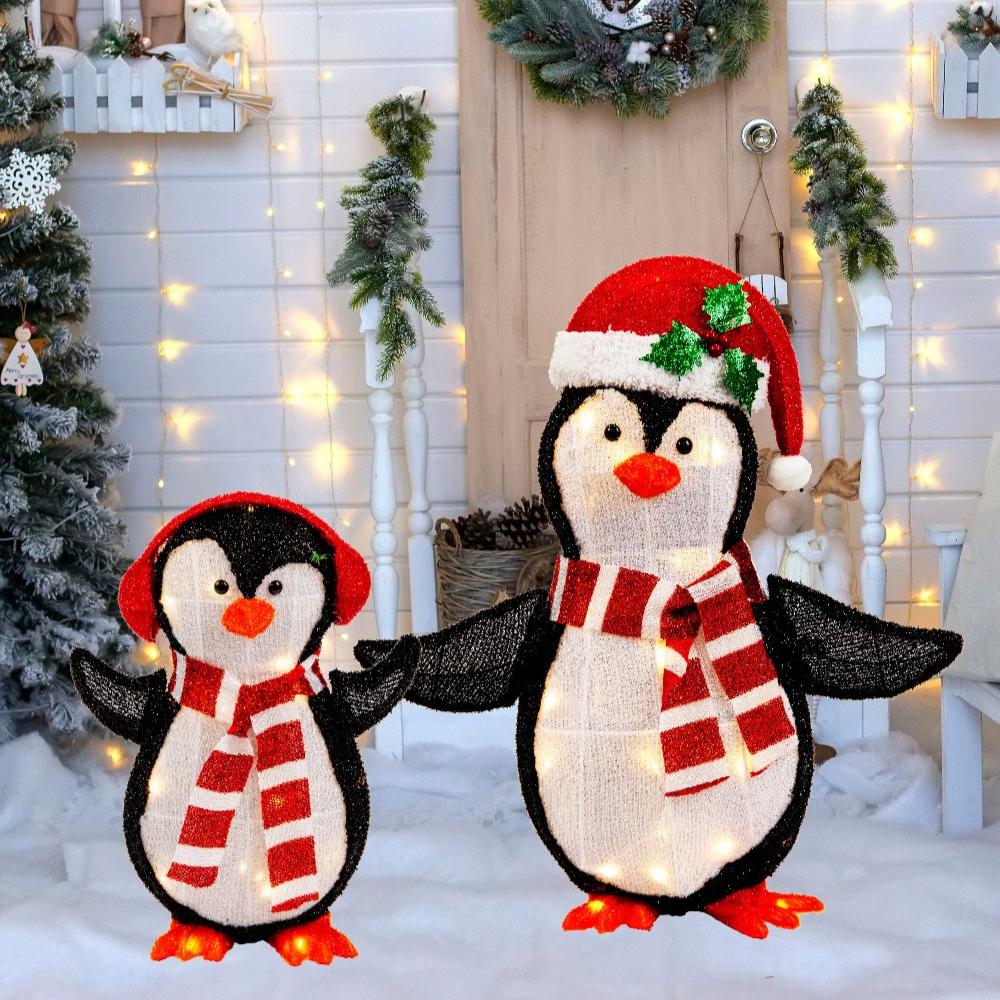 LED Mesh Tinsel 3d Light Up Decoration  2 Piece Set